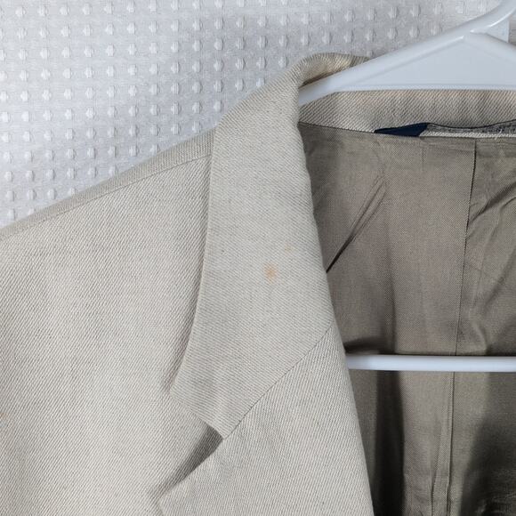 Lands End 44L Beige Linen Cotton Sport Coat Mens Made in USA 3 Button Blazer - Picture 8 of 9